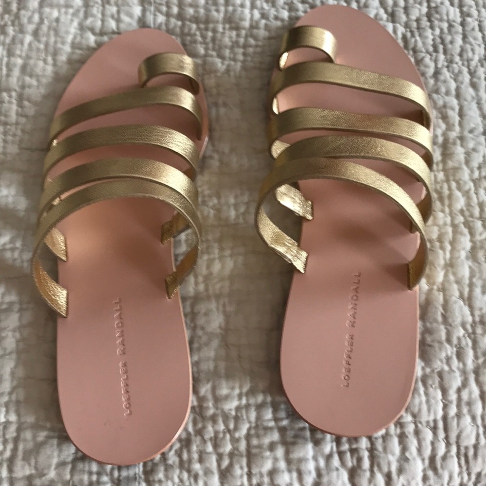 Strappy metallic sandals